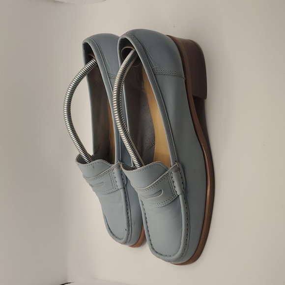 Etienne Aigner Vintage Women's Stella Blue Leather Penny Loafers Sz 7.5 Preppy - Picture 6 of 13